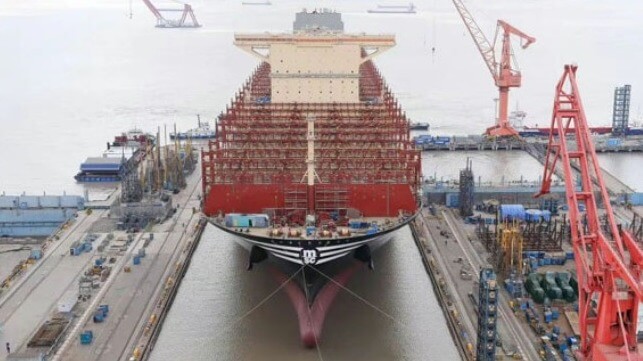 record setting containership floated