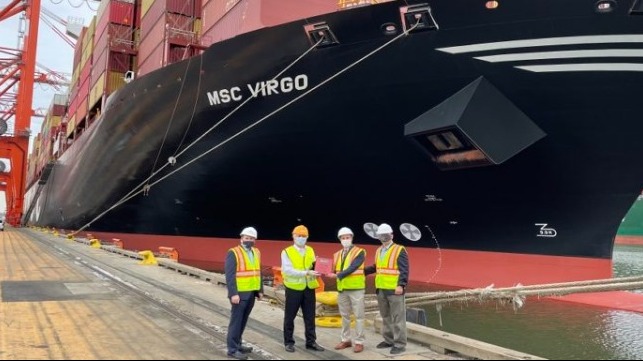 largest containership to dock at Port Newark