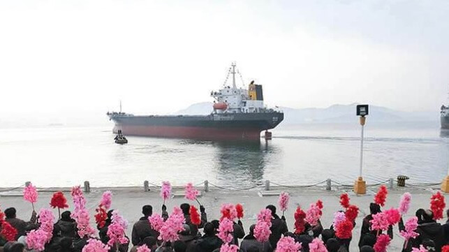 North Korea commissions domestically built cargo ship