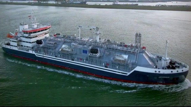 first LNG bunker vessel in the Batlic