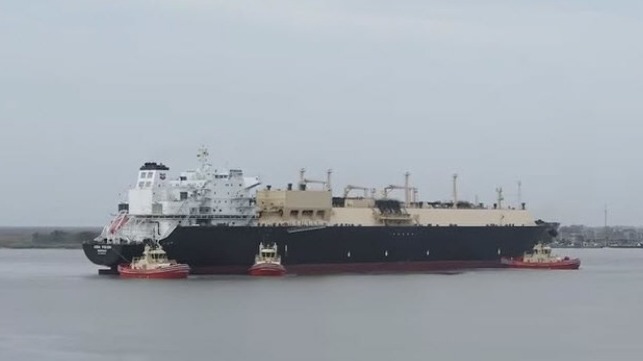 LNG Carrier at Sabine Pass
