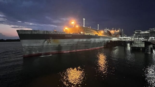 LNG carrier at Plaquemines