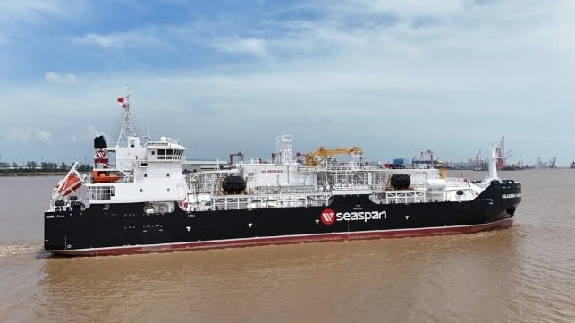 LNG bunker vessel Seaspan Garibaldi, one of three sister ships built by CIMC, flagged in Panama, and operating out of U.S. and Canadian ports (Seaspan)