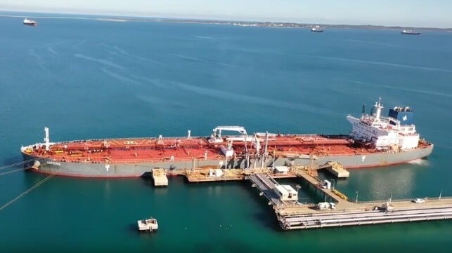 Tanker docked in Australia