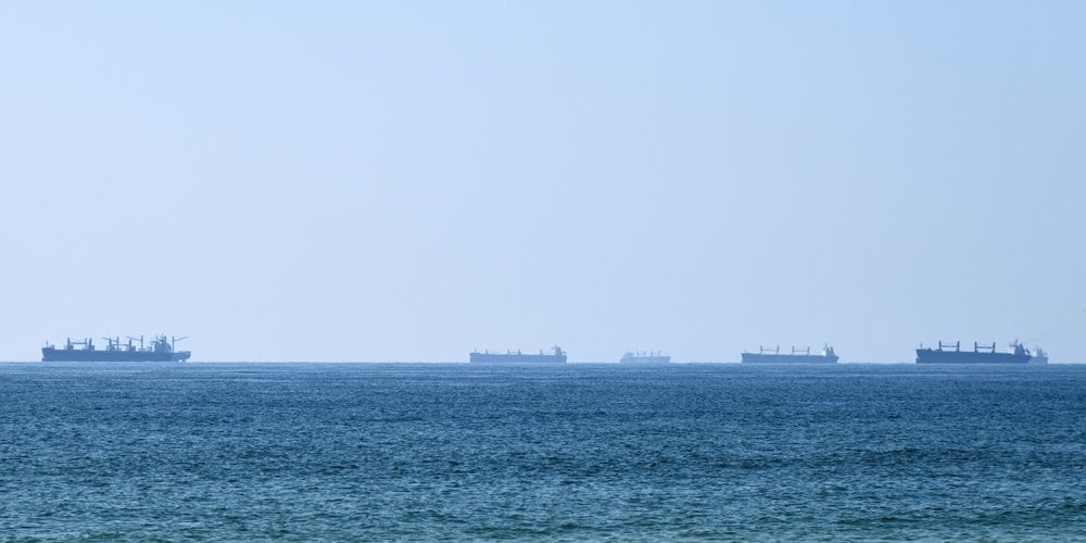 ships anchoredi nthe Persian Gulf