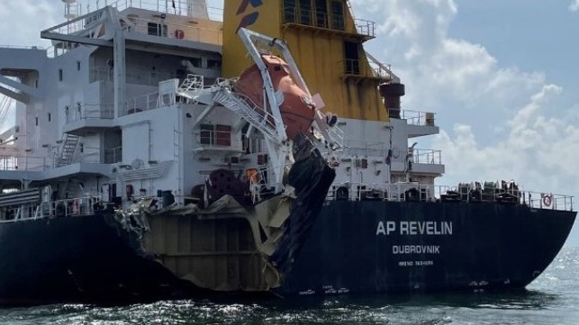 collision damage to bulker and cargo ship