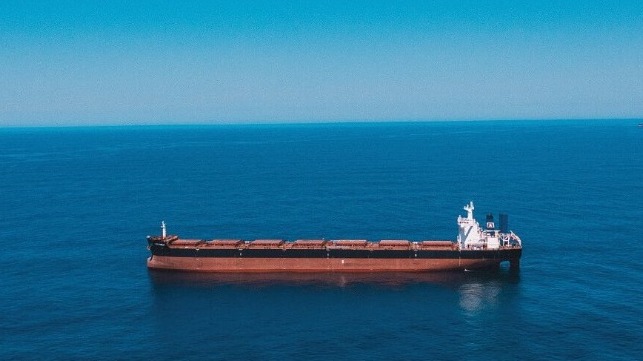 Norden bulker at anchor