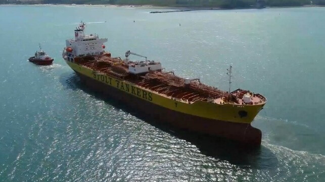 Stolt tanker with tug