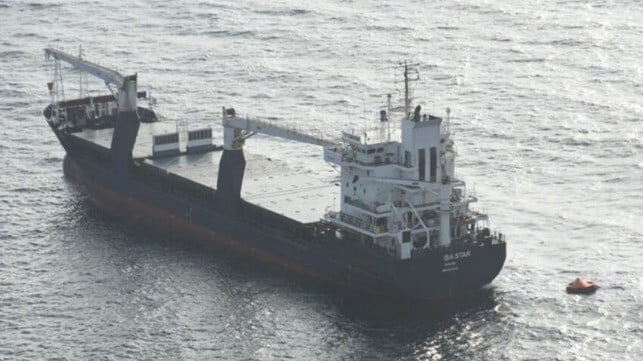 cargo ship evacuated