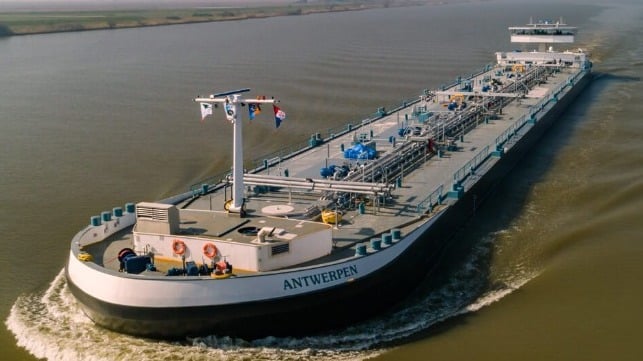 inland barges for carbon capture and transport in Northern Europe