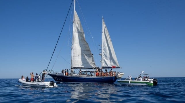 sailboat heading to Gaza
