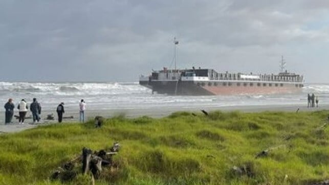 grounded barge