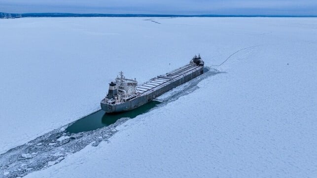 Laker trapped in ice