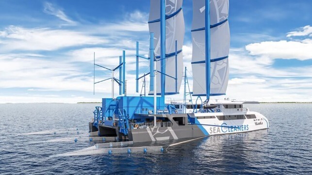 sailboat to collect ocean plastics and convert it to energy