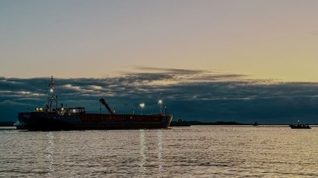 cargo ship refloated