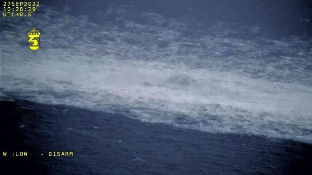 Massive gas leak bubbles the surface of the Baltic off Bornholm