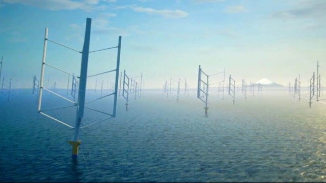 Floating vertical access wind turbines