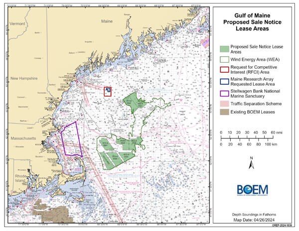 BOEM propone subasta de áreas de energía eólica marina en el Golfo de México y Oregón