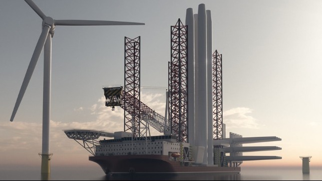 larger vessel to install large wind turbines and larger farms 