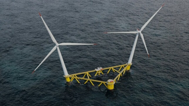 fesability for floating offshore wind foundation holding two turbines 