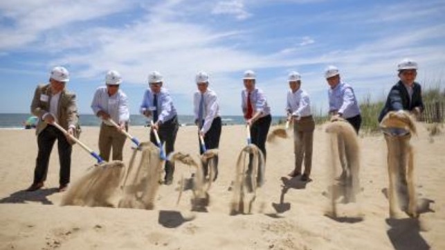 (L to R): Kit Chopin, Senator Frank Wagner, Bobby Dyer, Thomas F. Farrell, II, Ralph Northam, Paul Koonce, Senator Bill DeSteph and Hayes Framme