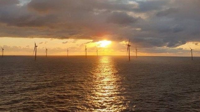 Sunset view from the installation vessel Blue Tern (Photo: ENBW / ERSG, Adam Blackman)