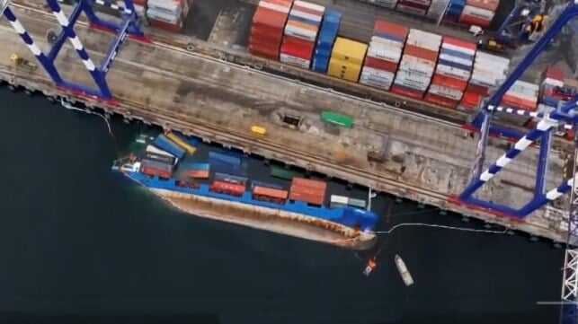 containership rolled over