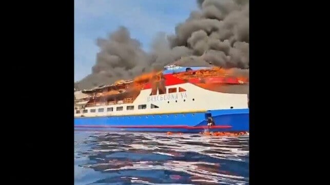 Ferry fire Barcelona V