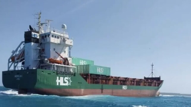 cargo ship grounds off Belize