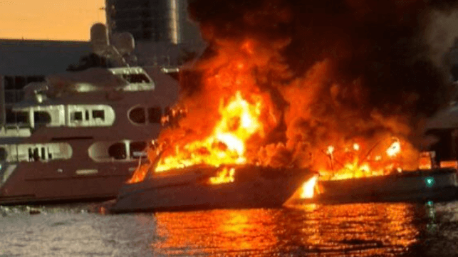 Boat fire