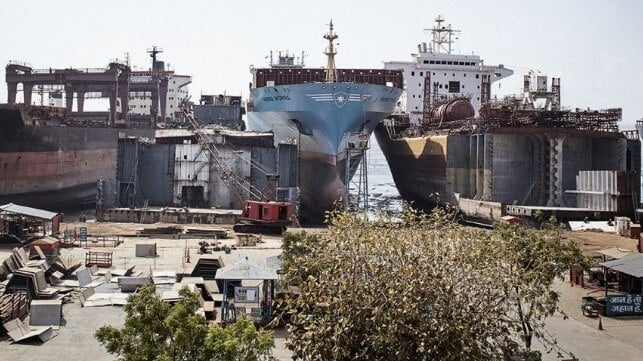 Maersk boxship at alang