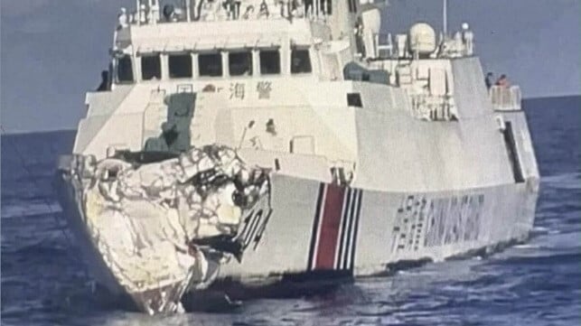 damaged China Coast Guard vessel