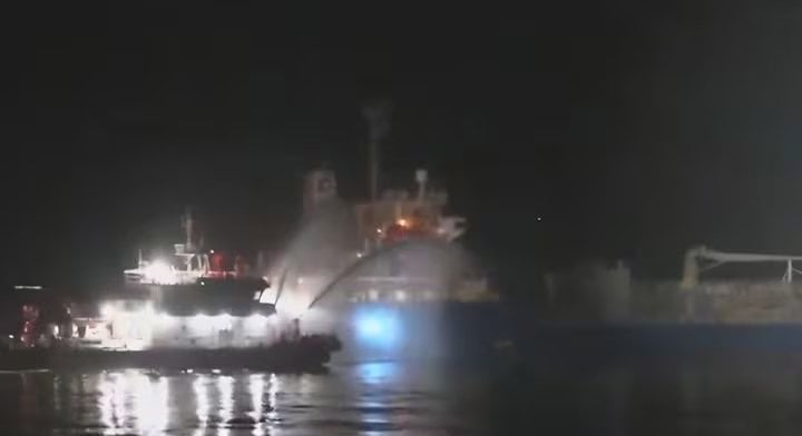 fire on tanker