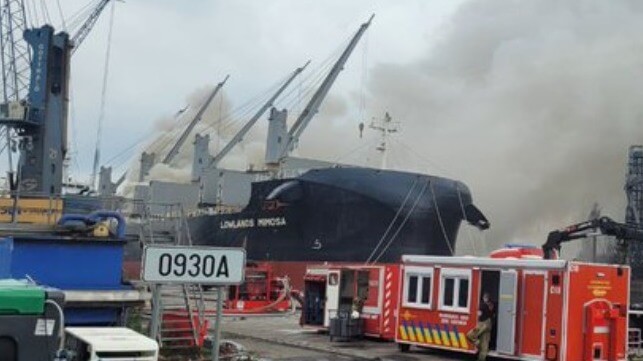 cargo fire on bulker