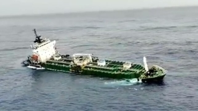 Indian Coast Guard rescues crew from sinking tanker