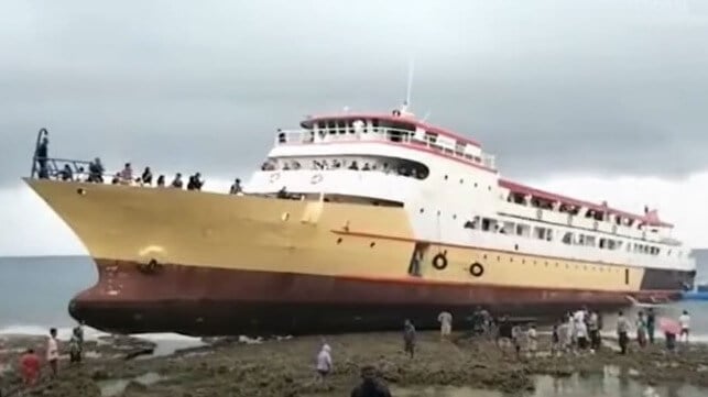 Indonesia ferry aground
