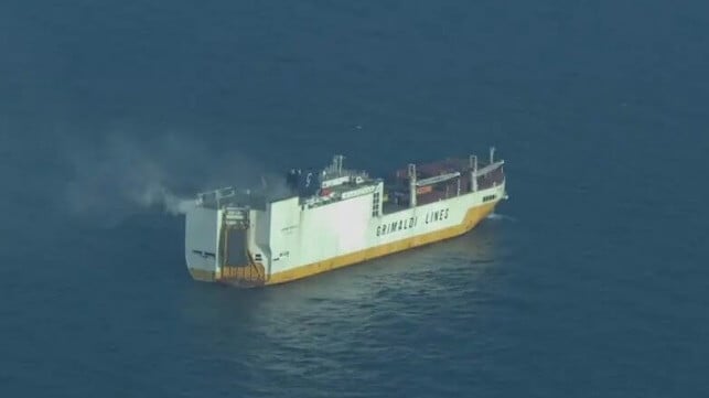 cargo ship fire