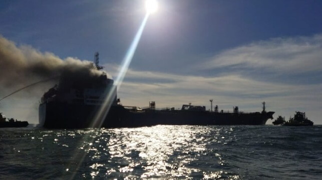 Product tanker fire