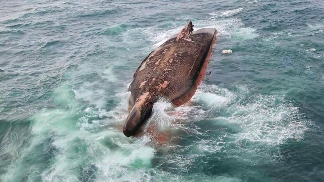 capsized cargo ship