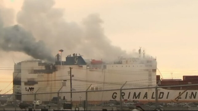 Grimaldi vessel fire