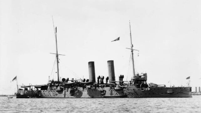 HMS Hawke in 1914 (public domain)