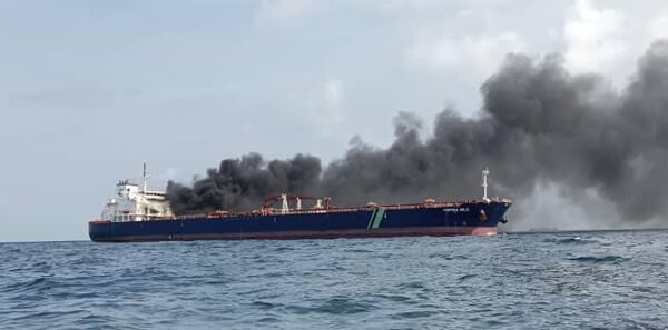 Fire and Evacuations After Shadow Tanker and Hafnia Vessel Collide