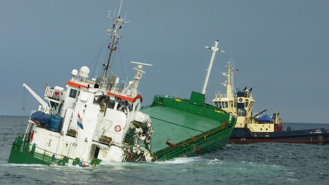 tow damage ship to port after collision 