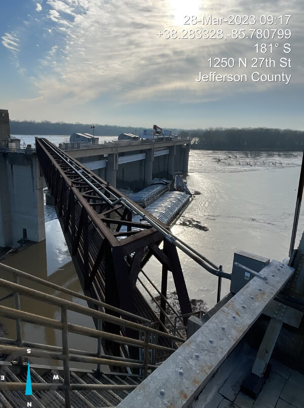 Barges Break Free And Are Wedged Against Ohio River Dam   Kentucky Energy And Environment Cabinet 3 