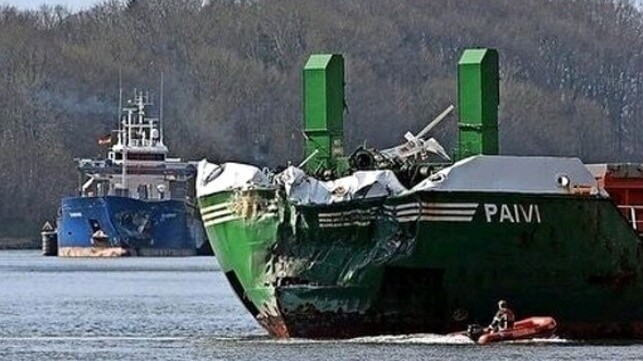 collision on Kiel Canal Germany