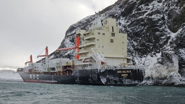 grounded MSC Baltic III containership