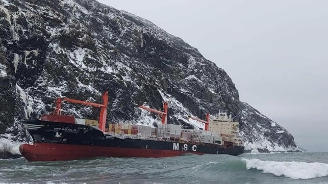 containership aground