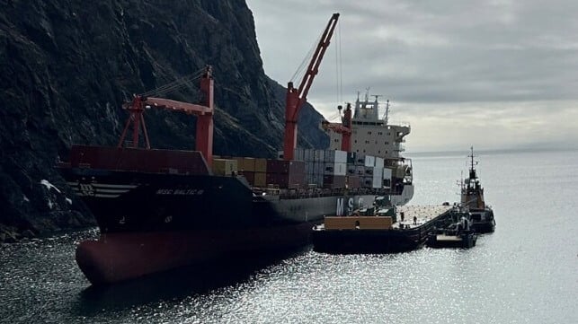 stranded containership