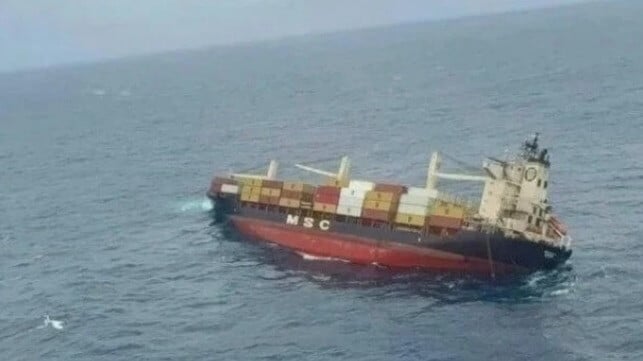 sinking containership
