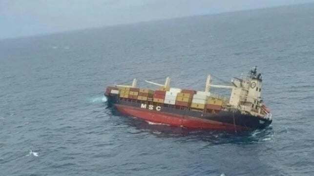 sinking containership